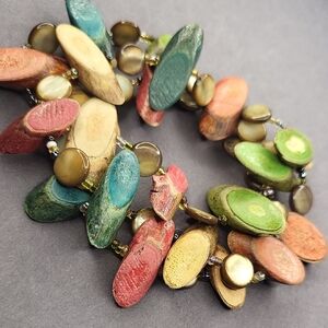 Colorful Wooden Beaded Bracelet